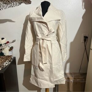 Halogen Cream Women's Wool blend Trench Coat